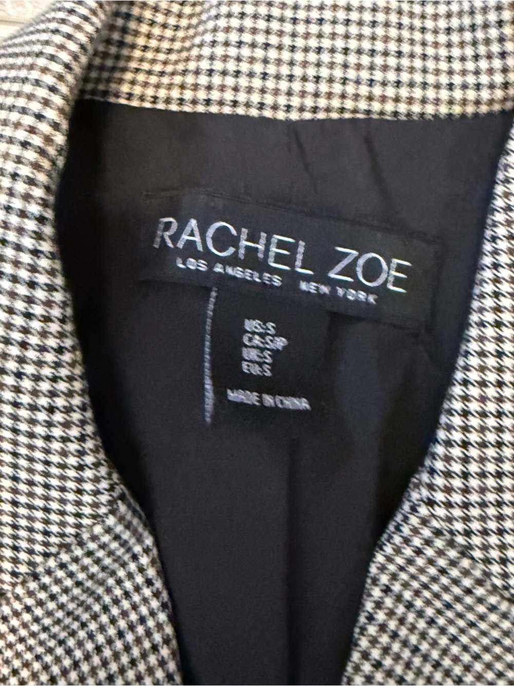 Rachel Zoe Classic Houndstooth Double-Breasted Blazer - Picture 5 of 5